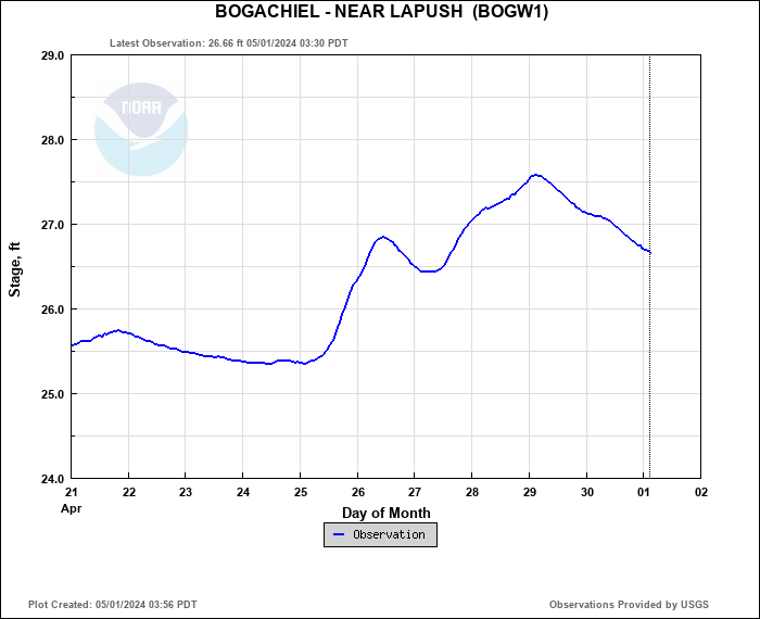 Hydrograph plot for BOGW1