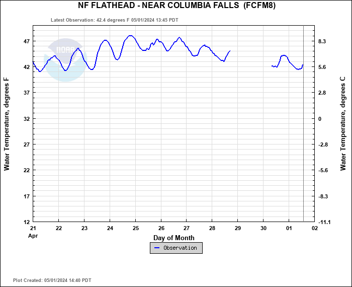 Hydrograph plot for FCFM8