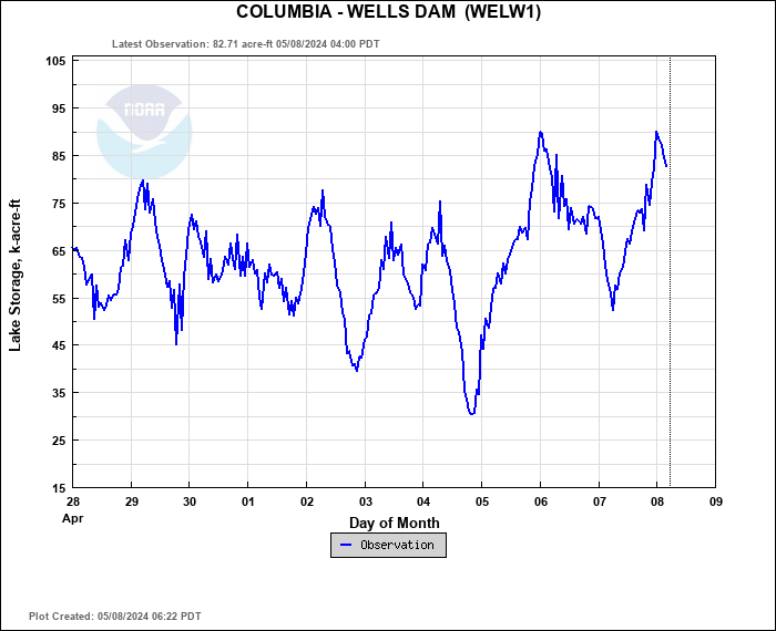 Hydrograph plot for WELW1