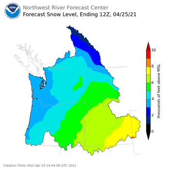 Day 6 Snow Level Forecast Day 6 Snow Level Forecast