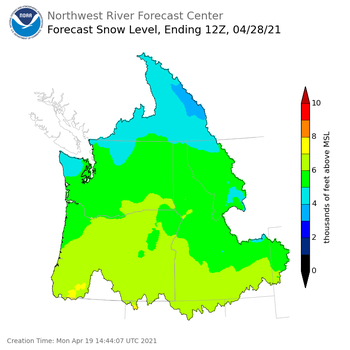 Day 9 Snow Level Forecast Day 9 Snow Level Forecast