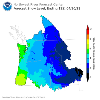 Day 1 Snow Level Forecast Day 1 Snow Level Forecast