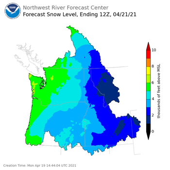 Day 2 Snow Level Forecast Day 2 Snow Level Forecast