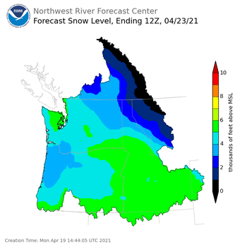 Day 4 Snow Level Forecast Day 4 Snow Level Forecast