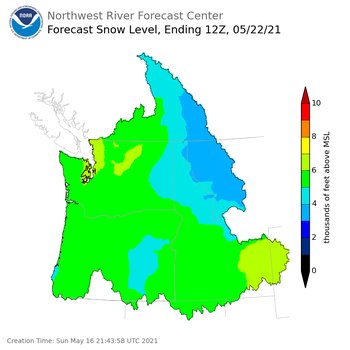 Day 6 Snow Level Forecast Day 6 Snow Level Forecast