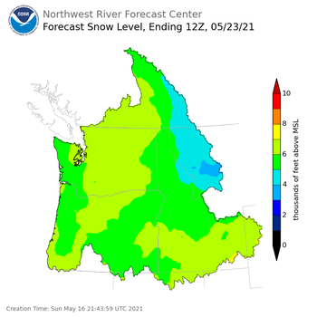 Day 7 Snow Level Forecast Day 7 Snow Level Forecast