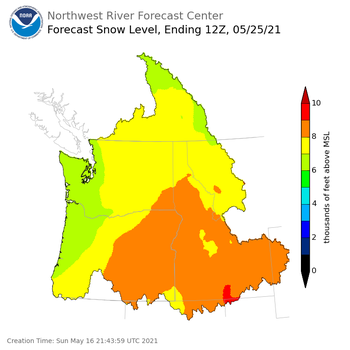 Day 9 Snow Level Forecast Day 9 Snow Level Forecast