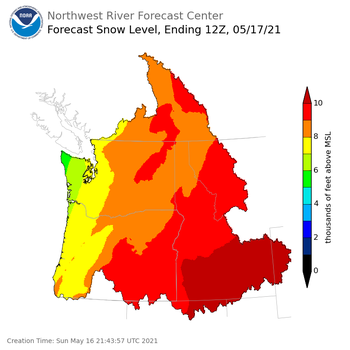 Day 1 Snow Level Forecast Day 1 Snow Level Forecast
