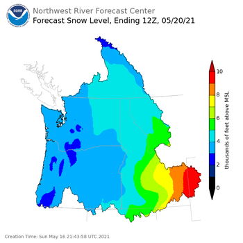 Day 4 Snow Level Forecast Day 4 Snow Level Forecast