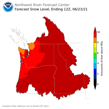 Day 7 Snow Level Forecast Day 7 Snow Level Forecast