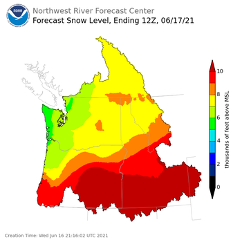 Day 1 Snow Level Forecast Day 1 Snow Level Forecast