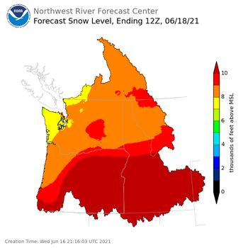 Day 2 Snow Level Forecast Day 2 Snow Level Forecast