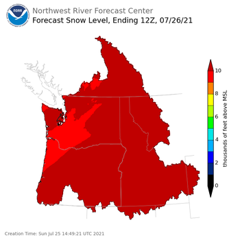 Day 1 Snow Level Forecast Day 1 Snow Level Forecast