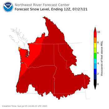 Day 2 Snow Level Forecast Day 2 Snow Level Forecast