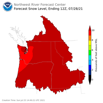 Day 3 Snow Level Forecast Day 3 Snow Level Forecast