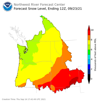 Day 7 Snow Level Forecast Day 7 Snow Level Forecast