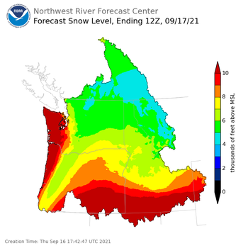Day 1 Snow Level Forecast Day 1 Snow Level Forecast