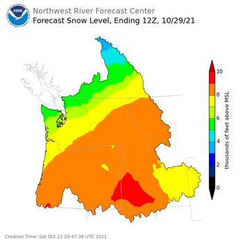 Day 6 Snow Level Forecast Day 6 Snow Level Forecast