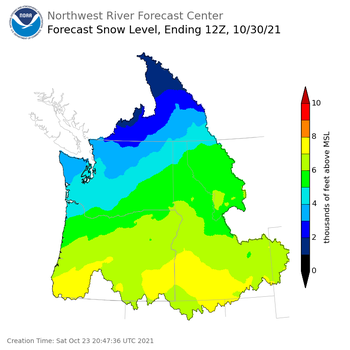 Day 7 Snow Level Forecast Day 7 Snow Level Forecast