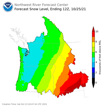 Day 2 Snow Level Forecast Day 2 Snow Level Forecast