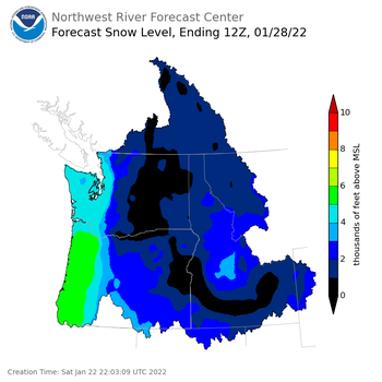 Day 6 Snow Level Forecast Day 6 Snow Level Forecast