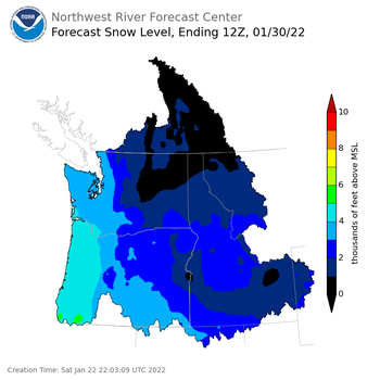 Day 8 Snow Level Forecast Day 8 Snow Level Forecast