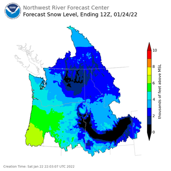 Day 2 Snow Level Forecast Day 2 Snow Level Forecast
