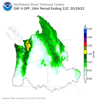 Day 4 (Wednesday): Precipitation Forecast ending Thursday, May 19 at 5 am PDT