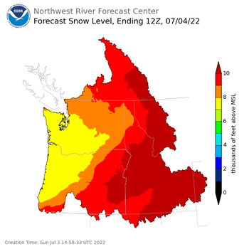 Day 1 Snow Level Forecast Day 1 Snow Level Forecast