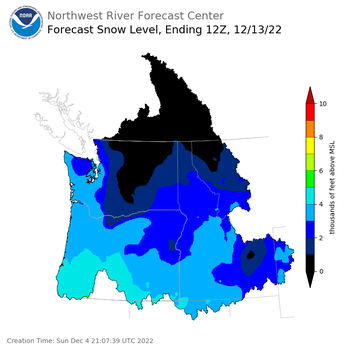 Day 9 Snow Level Forecast Day 9 Snow Level Forecast
