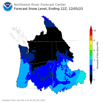 Day 1 Snow Level Forecast Day 1 Snow Level Forecast