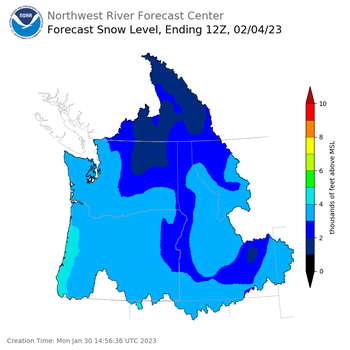 Day 5 Snow Level Forecast (4am) Day 5 Snow Level Forecast (4am)