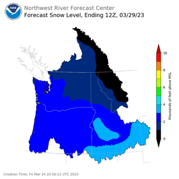 Day 5 Snow Level Forecast Day 5 Snow Level Forecast
