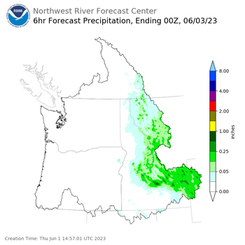 Day 2 (Friday): 6 Hourly Precipitation Forecast  ending Friday, June 2 at 5 pm PDT