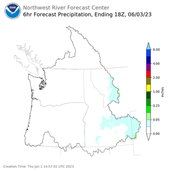 Day 3 (Saturday): 6 Hourly Precipitation Forecast  ending Saturday, June 3 at 11 am PDT