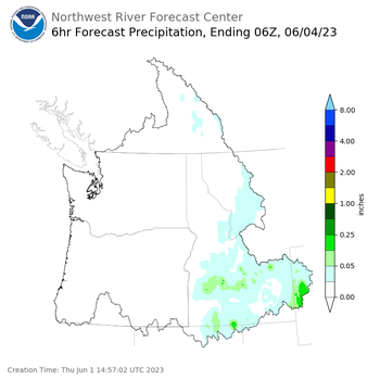 Day 3 (Saturday): 6 Hourly Precipitation Forecast  ending Saturday, June 3 at 11 pm PDT