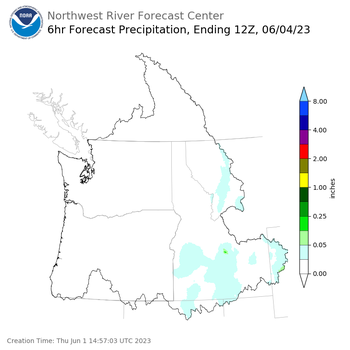 Day 3 (Saturday): 6 Hourly Precipitation Forecast  ending Sunday, June 4 at 5 am PDT