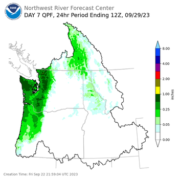 Day 7 (Thursday): Precipitation Forecast ending Friday, September 29 at 5 am PDT