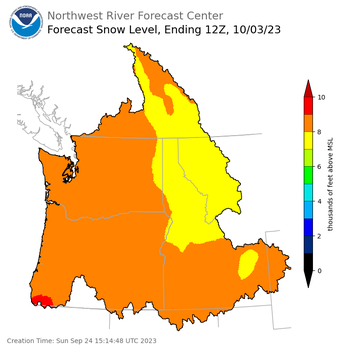 Day 9 Snow Level Forecast Day 9 Snow Level Forecast