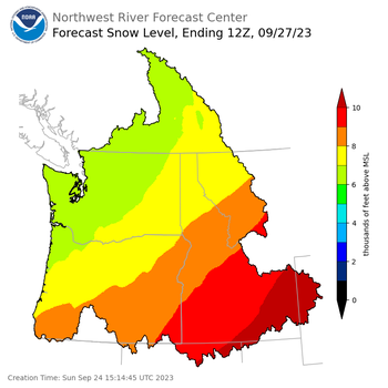 Day 3 Snow Level Forecast Day 3 Snow Level Forecast