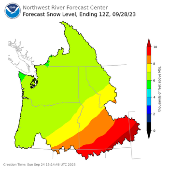 Day 4 Snow Level Forecast Day 4 Snow Level Forecast