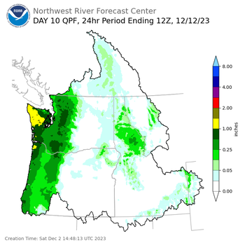 Day 10 (Monday): Precipitation Forecast ending Tuesday, December 12 at 4 am PST