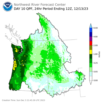 Day 10 (Tuesday): Precipitation Forecast ending Wednesday, December 13 at 4 am PST