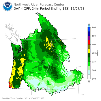 Day 4 (Wednesday): Precipitation Forecast ending Thursday, December 7 at 4 am PST