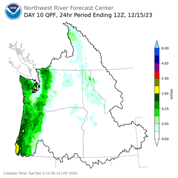 Day 10 (Thursday): Precipitation Forecast ending Friday, December 15 at 4 am PST