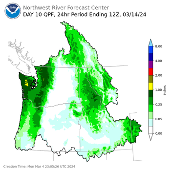 Day 10 (Wednesday): Precipitation Forecast ending Thursday, March 14 at 5 am PDT