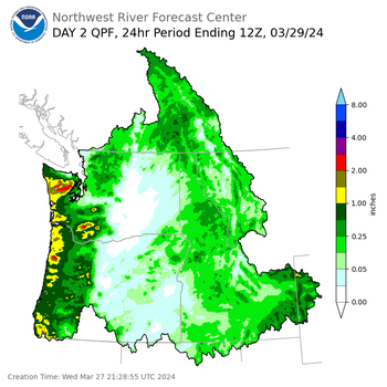 Day 2 (Thursday): Precipitation Forecast ending Friday, March 29 at 5 am PDT