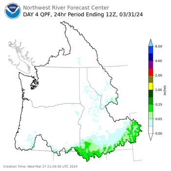 Day 4 (Saturday): Precipitation Forecast ending Sunday, March 31 at 5 am PDT