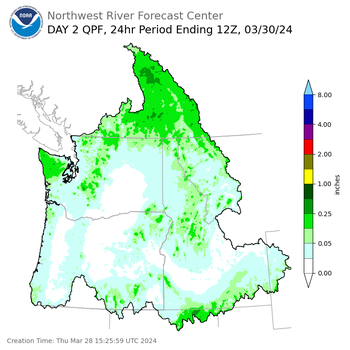 Day 2 (Friday): Precipitation Forecast ending Saturday, March 30 at 5 am PDT