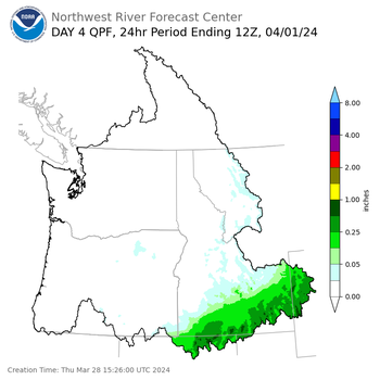 Day 4 (Sunday): Precipitation Forecast ending Monday, April 1 at 5 am PDT